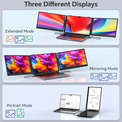 14" Triple Laptop Screen Extender, 1080P Ultra-Slim Portable Monitor - Image 6