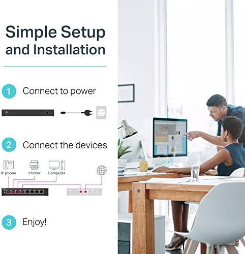 TP-Link 8 Port Gigabit PoE Switch | 8 PoE+ Ports @126W | Plug & Play | Limited Lifetime Protection | Desktop/ Rackmount | Prioritized Power Supply | Sturdy Metal | Shielded Ports (TL-SG1008MP) - Image 5