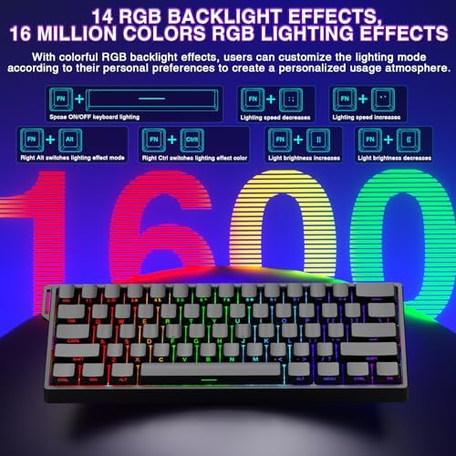 Aula WIN60 HE - 60% Mechanical Gaming Keyboard Wired, Magnetic Switch Hot Swappable, Adjustable Actuation Rapid Trigger Mode, 8000 Hz Polling Rate, RGB Small Keyboard 60 Percent Compact Design for PC - Image 7
