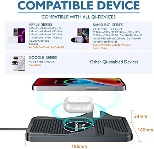 Wireless Charger Car Charging Pad Non-slip 15W 10W 7.5W Fast Charger Mount Adapter for iPhone 13 12 Pro Max 11 8 Plus X XR Xs LG G8 Samsung Note 20 10 Galaxy S10 S20 S21 S22 S23 S24 S25 Android Phones - Image 4