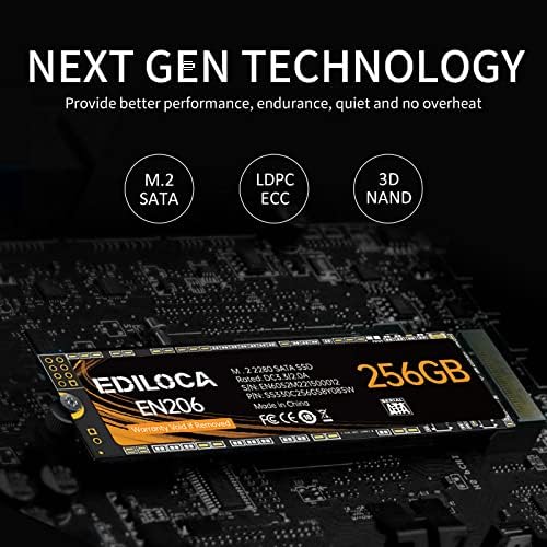 Ediloca EN206 256GB 3D NAND TLC M.2 SSD, M.2 2280 SATA III 6Gb/s SSD Internal Hard Drive, Read/Write Speed up to 550/460 MB/s, Compatible with Ultrabooks, Tablet Computers and Mini PCs - Image 3