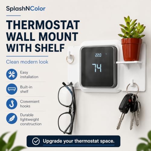 SplashNColor Wall Mount for Honeywell T5 Smart Thermostat – No-Drill Snap-On Bracket with Built-in Shelf | Easy Installation | Keeps Wires Hidden | Clean Modern Look for Home Climate - Image 3