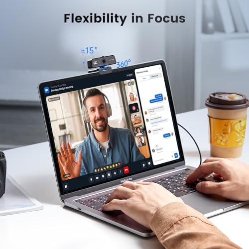 4K Webcam for PC & Mac with USB-C Adapter, 90° Wide-Angle Computer Camera - Image 7