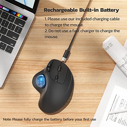 Nulea M501 Wireless Trackball Mouse Ergonomic Thumb Control, 4 DPI Levels - Image 5
