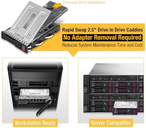 ICY DOCK Enterprise Full Metal 2.5" to 3.5" SAS / SATA (22pin) HDD & SSD Converter / Mounting Kit for Internal 3.5" Drive Bay | EZConvert Pro MB982SP-1S - Image 5