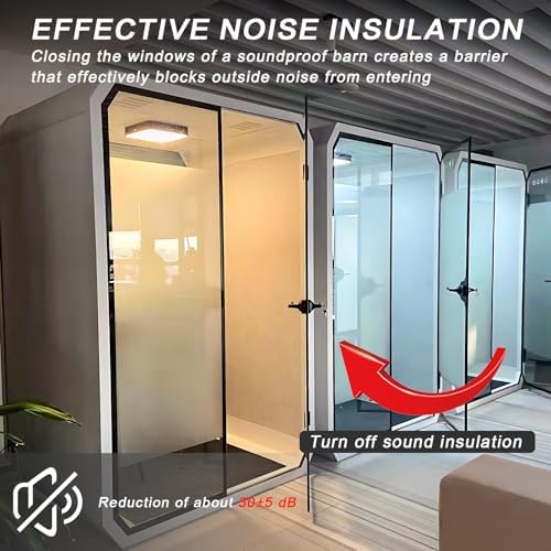 Office Pod Booth with Audio Privacy - Portable Sound Booth Includes Diamond Shaped Frame Design,Separate Room with Light,Fans, USB Port for Study,Telephone Booth(57.87IN) - Image 3