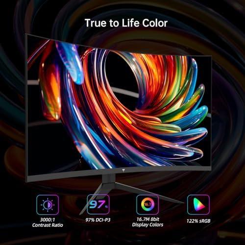 KTC 32 Inch Curved Gaming Monitor, FHD 1080p 165Hz Curve Monitor, H32S17C - Image 3