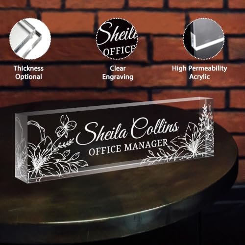 Custom Engraved Name Plate for Desk, Acrylic Desk Name Plate Personalized - Image 3