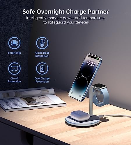 3 in 1 Magnetic Wireless Charging Station for Apple Devices,15W for Magsafe - Image 5