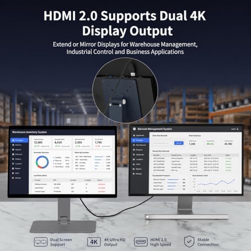 15.6" All in One Industrial Desktop Computer, Fanless N5095 Win 11 Pro Touchscreen Panel PC 8GB RAM, 128GB ROM Tablet PC Panel with Swivel Mount, FHD Display IPS 1920 * 1080 - Image 4