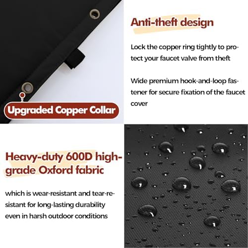 SUNICO Sprinkler Covers for Outside Valve-5°F,Winter Insulate,22x34in,Black - Image 6