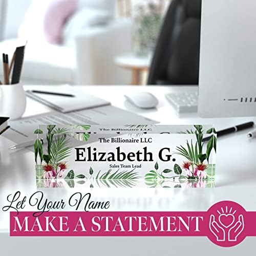 Desk Name Plate Personalized, Custom Name Plates 2½/x8 Inches, Thick Crystal-Clear Acrylic, Gift Box, Office Desk Decor. USA Made by ACRYLUXE (Garden) - Image 4