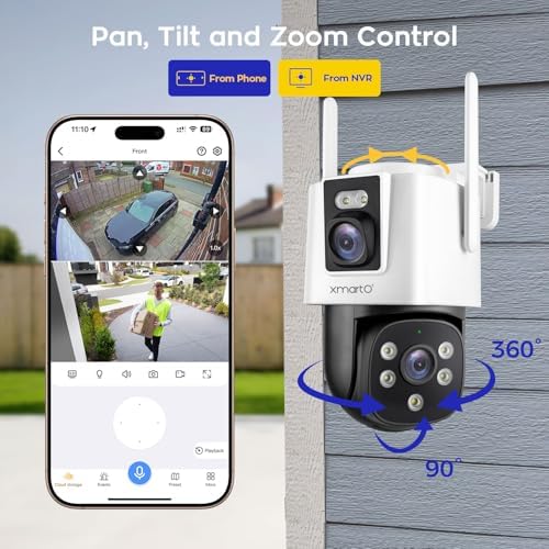 xmartO 4‑Cam Dual‑Lens Security Camera Kit, 500GB 4K NVR PTZ AI Tracking - Image 6