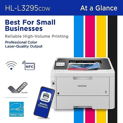 Brother HL-L3295CDW Wireless Compact Digital Color Printer with Laser Quality Output, Duplex, NFC, Mobile & Ethernet | Includes 2 Month Refresh Subscription Trial ¹, Amazon Dash Replenishment Ready - Image 2