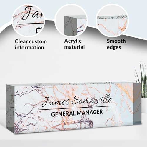 Desk Name Plate Personalized, Custom Name Plate for Desk, Acrylic Desktop Accessories, Office Gift & Decor for Women Men, Teacher Nurse Boss Employee Appreciation Gifts - Image 3