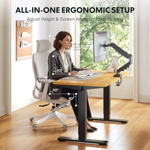 FLEXISPOT EN2 48"x24" Standing Desk Bundle with Monitor Mount, Maple - Image 2