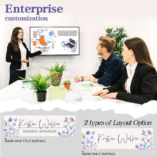 Custom Office Name Plate for Desk - Desk Name Plate Personalized Gifts for Coworkers, Boss, Employees, Teacher, Nurse - Office Desk Decor for Women Men - Employee Appreciation Gifts (Butterfly/Flower) - Image 3