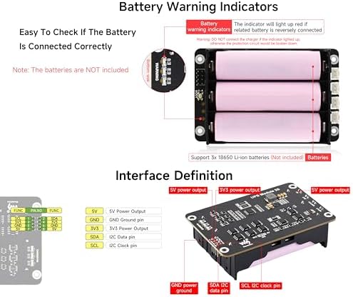 UPS HAT Module Compatible with Raspberry Pi 5/4B/3B+,3S & 5V 5A Output - Image 6
