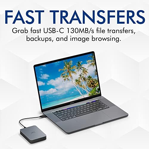 LaCie Mobile Drive Secure 4TB External Hard Drive Portable HDD - Space Grey, USB-C 3.2, for PC and Mac, Post-Consumer Recycled, with Adobe All Apps Plan and Rescue Services (STLR4000400) - Image 7