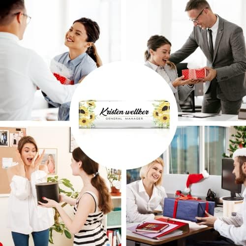Personalized Office Name Plate for Desk, Custom Employee Appreciation Gifts, Acrylic Desk Name Plate Funny, Desk Decorations Gift, Acrylic Desk Ornaments (Sunflower) - Image 5