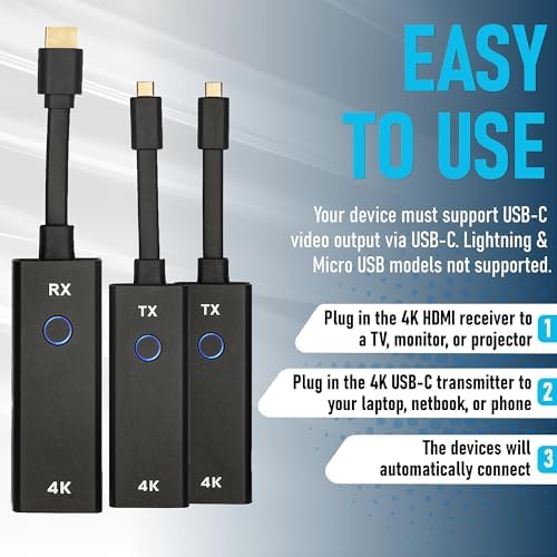 ClearClick Present+Share (4K USB-C Edition) - Wireless Presentation & Video Broadcasting System for Laptops & Smartphones (Two 4K USB-C Transmitters, One 4K HDMI Receiver) - Image 4