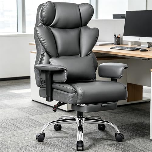 Big & Tall Office Chair 400 LBS with Lumbar Support & Footrest - Image 2
