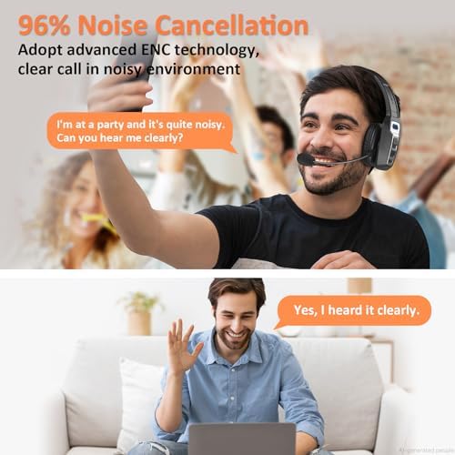 LEVN Bluetooth Headset with Microphone, Trucker Bluetooth Headset with AI Noise Cancelling & Mute Button, Wireless On-Ear Headphones 65 Hrs Working Time, for Trucker Home Office Remote Work Zoom - Image 2