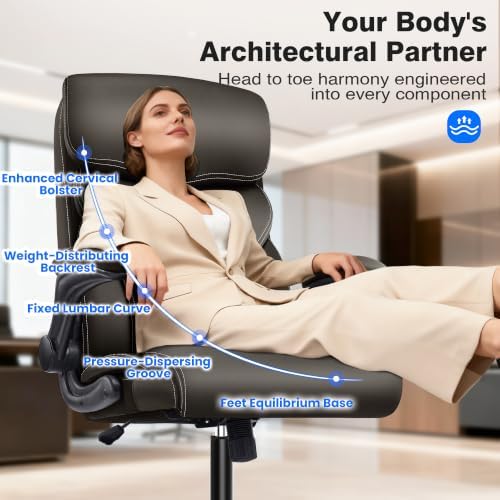 AreShark Leather Office Chair - Executive High Back Ergonomic Desk Chairs - Image 3