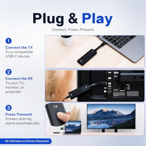 SoundBeast 4K Wireless Presentation & Video Broadcasting System for Laptops & Smartphones | 1 Transmitter, 1 Receiver Included | Transmits & Receives at True 4K or 1080P | Plug & Play - Image 4