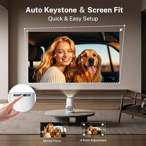 [2026 Upgraded] Mini Projector 4K Supported, Built-in App, Android TV OS X1 - Image 5