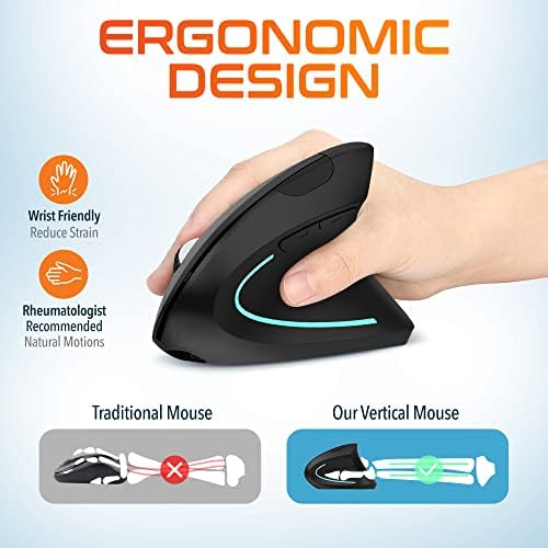Delton Ergonomic Vertical Rechargeable Wireless Mouse - Image 2