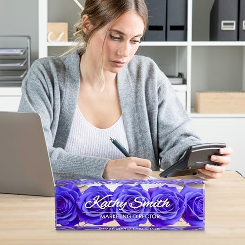 Personalized Name Plate for Desk, Custom Desk Name Plate, Acrylic Name Plate Office Desk Accessories, Personalized Office Gifts for Coworkers Teachers, Employee Appreciation Gifts (BigPurple) - Image 6