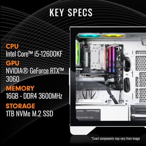 Thermaltake LCGS Glacier i1260S Gaming Desktop (Intel Core™ i5-12600KF, ToughRam DDR4 3600Mhz 16GB RGB Memory, NVIDIA® GeForce RTX™ 3060, 1TB NVMe M.2, WiFi, Win11 Home) S3WT-B760-360-LCS - Image 2