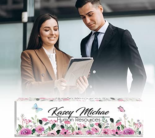 SalaGraphics Desk Name Plate Personalized, Custom for Desk, Office Decor Women Men, Acrylic Accessories, Gifts Coworkers Boss Teacher, Employee Appreciation (Flowers B) 8”(L)x2.5(W) - Image 6