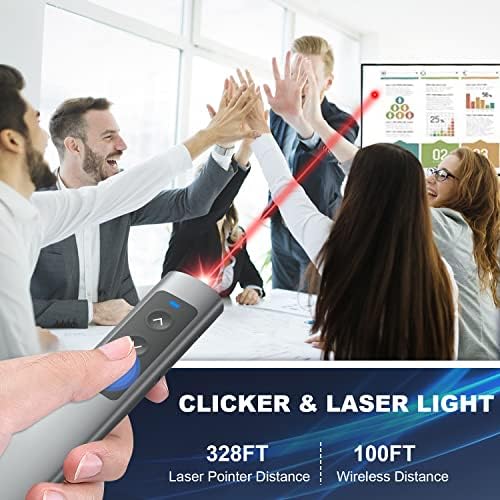 Metal Presentation Clicker for PowerPoint with 2‑in‑1 USB/Type C Receiver - Image 2