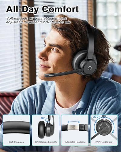 Blue Air ENC Noise Cancelling Wireless Call Center Headsets - Image 4