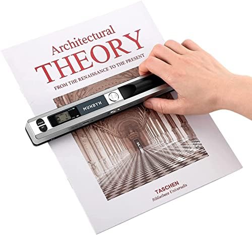 MUNBYN Portable Scanner, 900 DPI Handheld Wand Scanner, A4, 16GB SD, Silver by MUNBYN