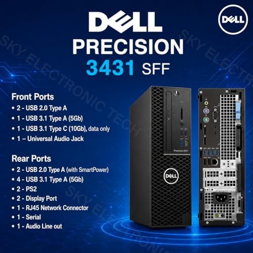 Dell Precision 3431 SFF Desktop Computer, 9th Gen Hexa-Core i5-9500 up to 4.4GHz Workstation PC, 8GB DDR4, 256GB SSD, Keyboard and Mouse, WiFi, BT, Windows 11 Pro (Renewed) - Image 5