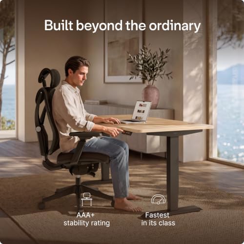 Desktronic HomePro Standing Desk 80x30 — Made in Europe, Ergonomic Sit Stand Home Office Desk, Electric Height Adjustable, Dual Motor, USB & USB-C Charging, Wobble-Free, Touchscreen, 3 Memory Presets - Image 2