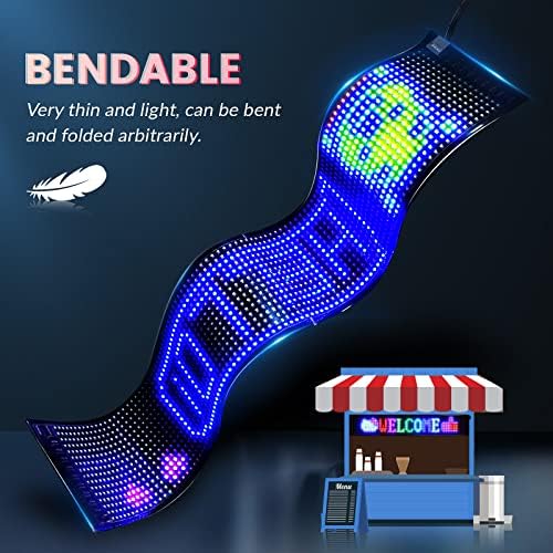 RAYHOME Scrolling Huge Bright Advertising LED Signs, Flexible USB 5V LED Store Sign Bluetooth App Control Custom Text Pattern Animation Programmable Display for Store Car Bar Hotel (27''x5'') - Image 5