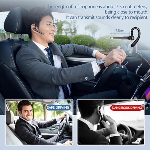 Bluetooth Headset with Microphone, Wireless Trucker Earpiece - Image 5