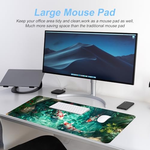 Koi Fish Mouse Pad XXL – Large Japanese Pond Desk Mat with Water Reflection, Extended Non-Slip Gaming Mousepad for Office, Home, Laptop, Workstation, 31.5 x 11.8 in - Image 5