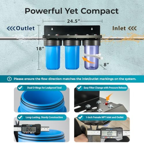 iSpring WGB31BCM Whole House Water Filter System with Clear Filter Housing - Image 4