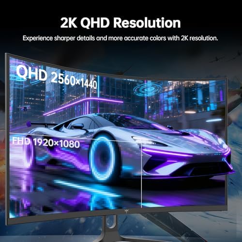 KTC 32 Inch Curved Gaming Monitor, 2K 180Hz (OC 185Hz) 1500R Monitor, H32S5 - Image 4