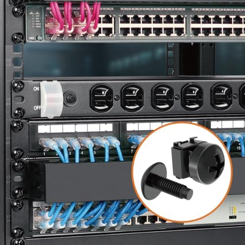Tecmojo Rack Mount Screws Kit 50 Pack - 10-32 Rack Mount Cage Nuts, Screws and Washers, for Network Racks, Enclosures and Server Cabinets, Tapped Hole and Square Installation - Image 7