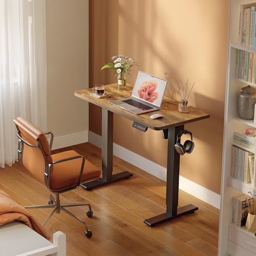 FEZIBO Standing Desk 32 × 19 Inch Electric Height Adjustable, Rustic Brown - Image 2