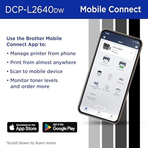 Brother DCP-L2640DW Wireless Compact Monochrome Multi-Function Laser Printer with Copy and Scan, Duplex, Black & White Output | Includes Refresh Subscription Trial(1), (Renewed Premium) - Image 4