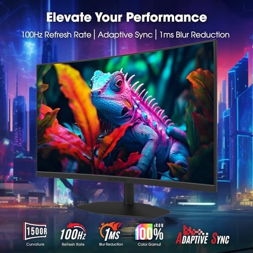 Sceptre Curved 24-inch Gaming Monitor 1ms 100Hz 1500R DisplayPort HDMI X2 Eye Care 100% sRGB Build-in Speakers, Machine Black 2025 (C248W-FW100T Series) - Image 4