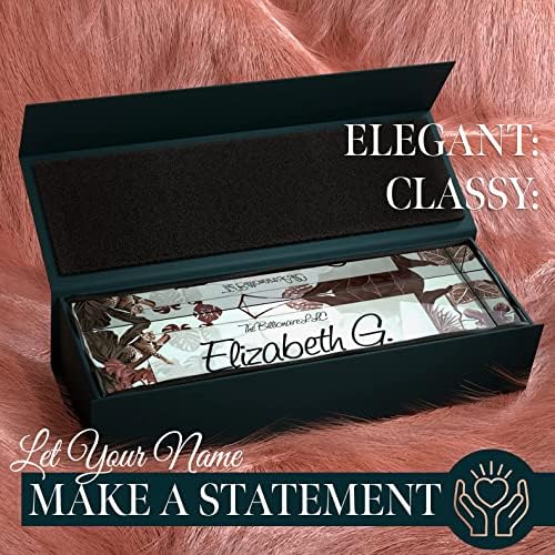 Desk Name Plate Personalized, Custom Name Plates for Desk, 2½/x8 Inches, Thick Crystal-Clear Acrylic, Gift Box, Office Desk Decor. USA Made by ACRYLUXE (Autumn) - Image 2