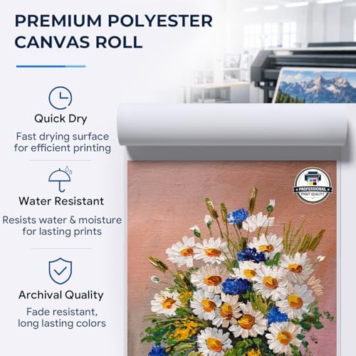 Glossy Polyester Canvas Roll for Wide Format Printers, 66" x100', 300 GSM - Image 3